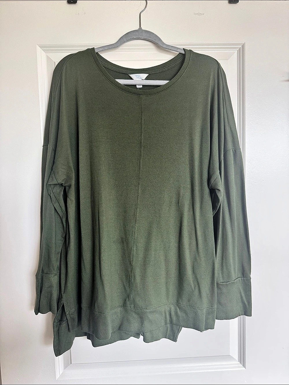 Time and Tru Long Sleeve Top in Green Size XXL (20)